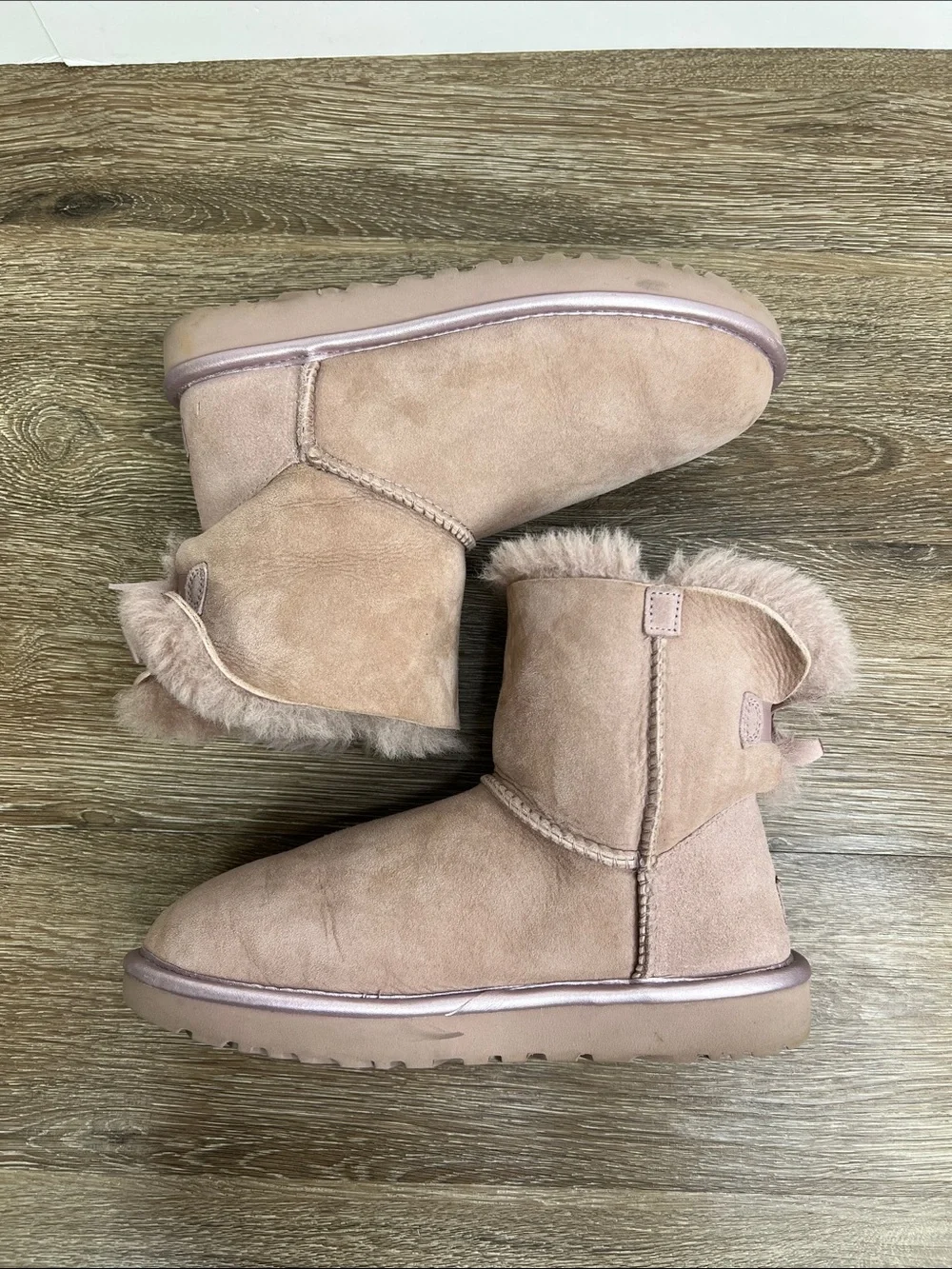 UGG Classic Mini II Metallic Trim Boots Dusk Pink Women’s 8